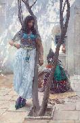Ferdinand Max Bredt In a courtyard, Tunis painting